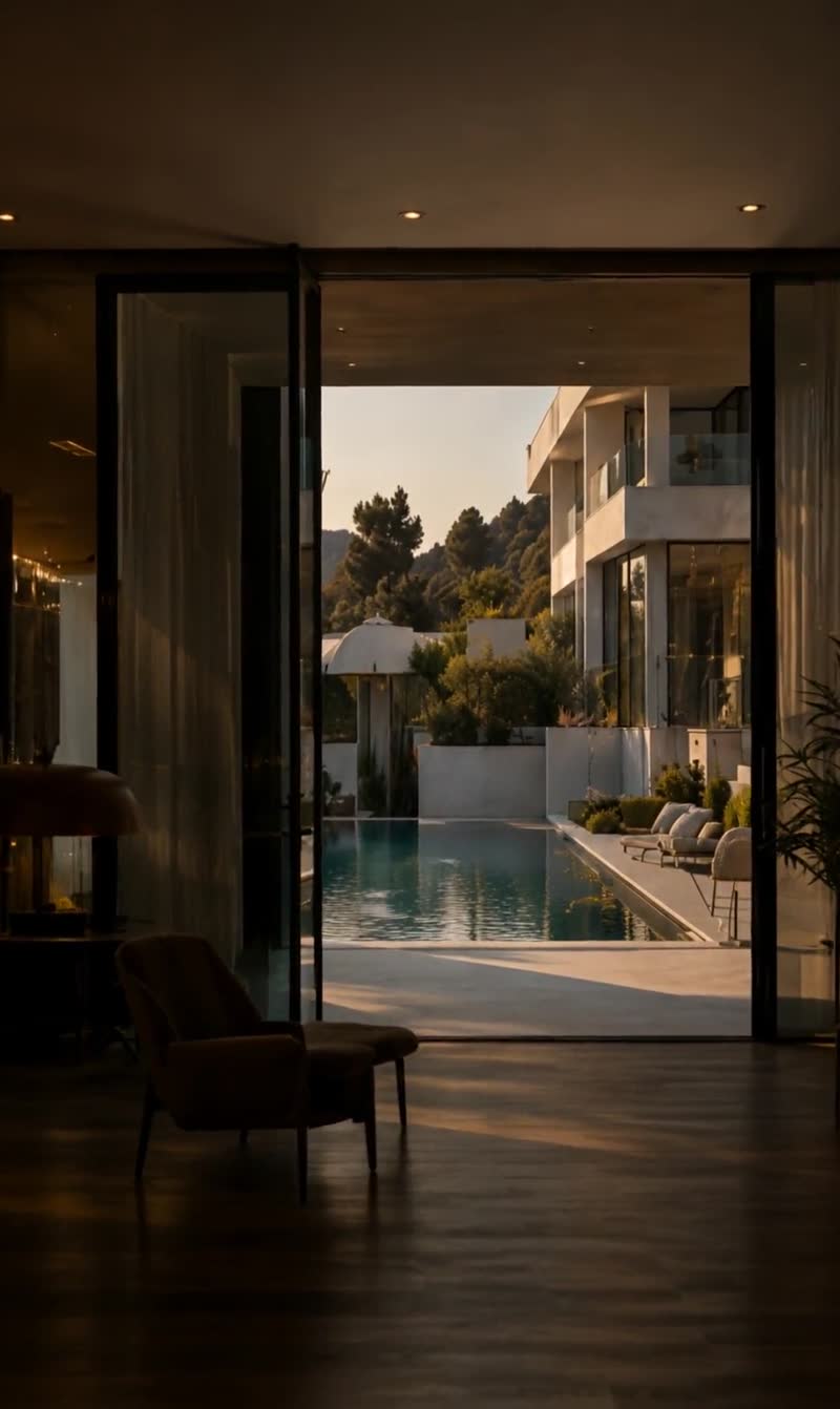 Living room to the pool